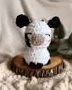 MAGGIE - Peluche Vachette Blanc / Noir en crochet
