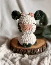 MAGGIE - Peluche Vachette Beige / Kaki en crochet