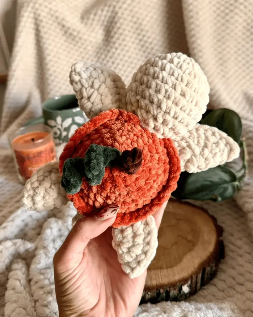 [C/CLAIRE-CITBE] CLAIRE - Peluche Tortue Citrouille / Beige en crochet