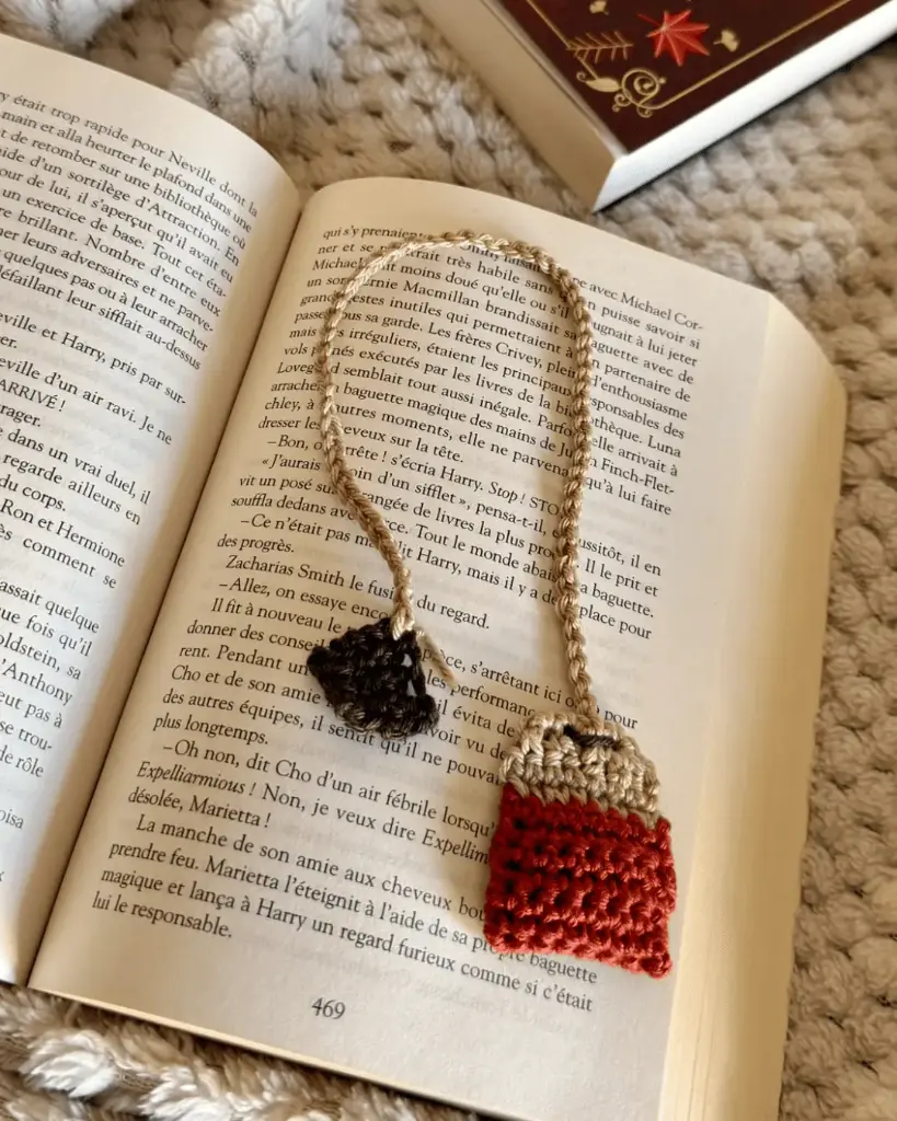 [C/MP-THE] Marque-page Sachet de thé en crochet