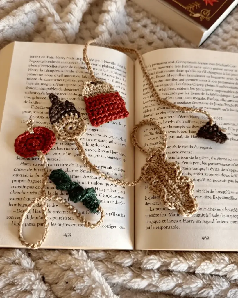 [C/3MP-AUT] Lot de 3 Marque-pages Automne en crochet