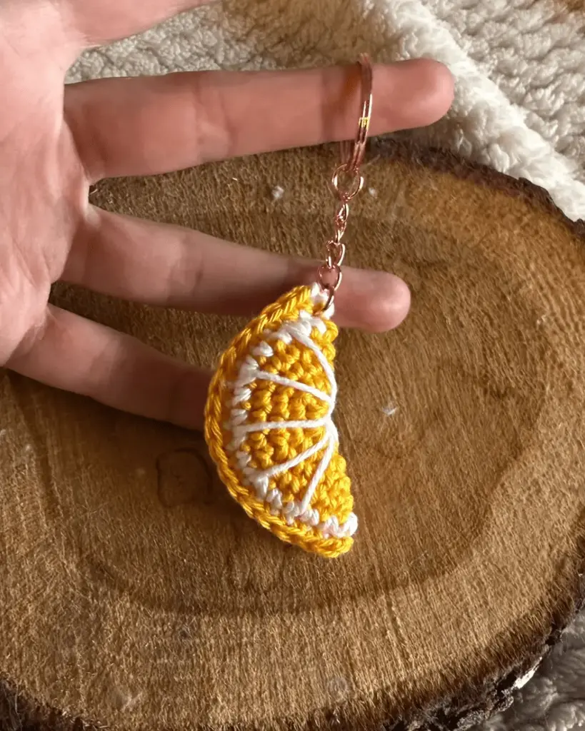 FRUITS- Porte-clés Citron en crochet (Argenté)