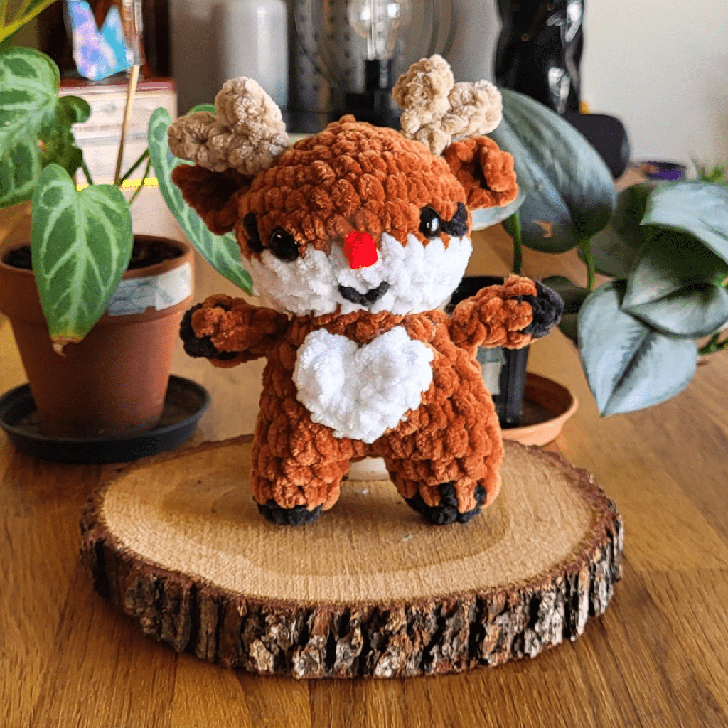 [C/RUDOLPHE] RUDOLPHE - Peluche Renne de Noël en crochet