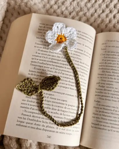 [C/MP-MAR] Marque-page Marguerite en crochet