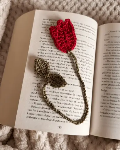 [C/MP-TUL] Marque-page Tulipe en crochet