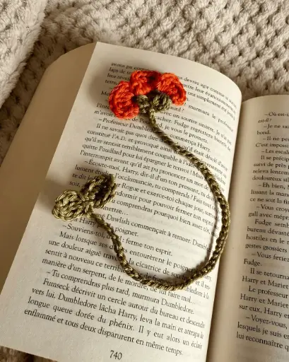 [C/MP-COQ] Marque-page Coquelicot en crochet